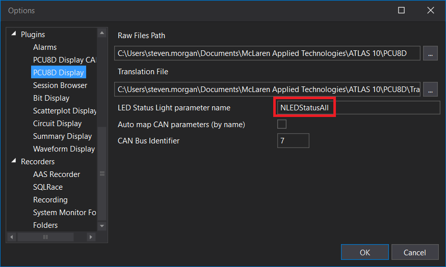 PCU8D Settings